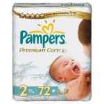 Подгузники, Pampers (Памперс) 3-6 кг р. 2 №72 премиум кеа мини