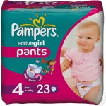 Подгузники-трусики для девочек, Pampers (Памперс) 9-14 кг 23 шт актив герл макси